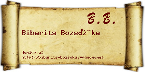 Bibarits Bozsóka névjegykártya
